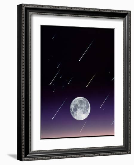 Meteors And Full Moon-David Nunuk-Framed Photographic Print