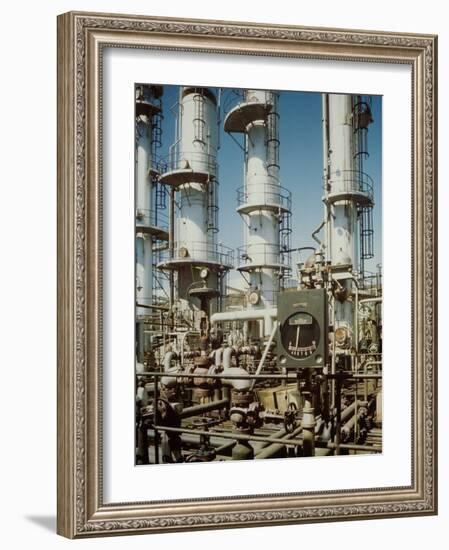 Meter in Fore of Fractionating Column at Union Oil Co. Refinery Built by Bechtel- Mccone-Parsons-Andreas Feininger-Framed Photographic Print