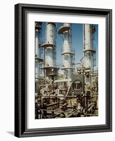 Meter in Fore of Fractionating Column at Union Oil Co. Refinery Built by Bechtel- Mccone-Parsons-Andreas Feininger-Framed Photographic Print