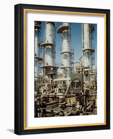 Meter in Fore of Fractionating Column at Union Oil Co. Refinery Built by Bechtel- Mccone-Parsons-Andreas Feininger-Framed Photographic Print