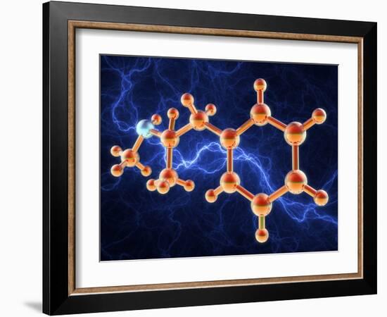 Methamphetamine Drug Molecule-Laguna Design-Framed Photographic Print