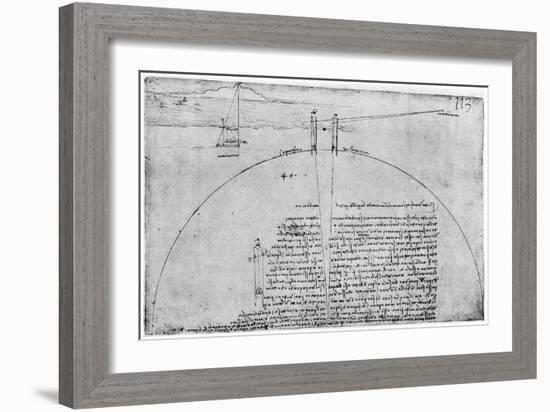 Method of Measuring the Surface of the Earth, Late 15th or Early 16th Century-Leonardo da Vinci-Framed Giclee Print