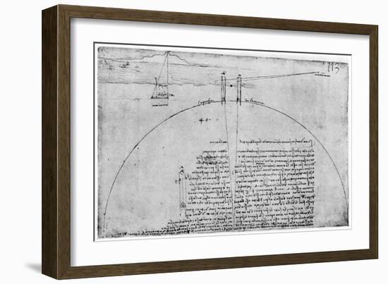 Method of Measuring the Surface of the Earth, Late 15th or Early 16th Century-Leonardo da Vinci-Framed Giclee Print