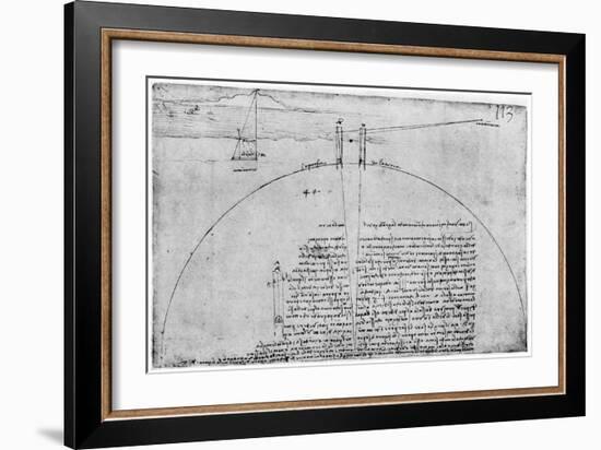 Method of Measuring the Surface of the Earth, Late 15th or Early 16th Century-Leonardo da Vinci-Framed Giclee Print