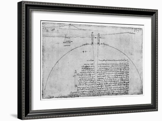 Method of Measuring the Surface of the Earth, Late 15th or Early 16th Century-Leonardo da Vinci-Framed Giclee Print