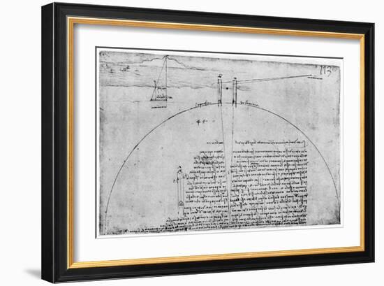 Method of Measuring the Surface of the Earth, Late 15th or Early 16th Century-Leonardo da Vinci-Framed Giclee Print