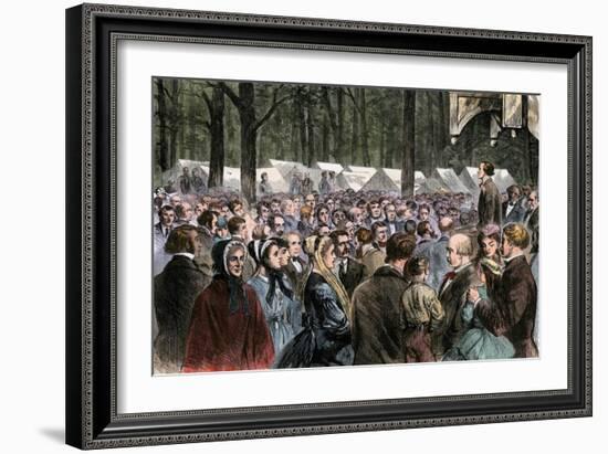 Methodist Camp-Meeting at Sing-Sing, New York, 1868-null-Framed Giclee Print