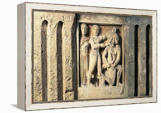 Metope Depicting Perseus Slaying Medusa, from Selinunte, Sicily, Italy-null-Framed Premier Image Canvas