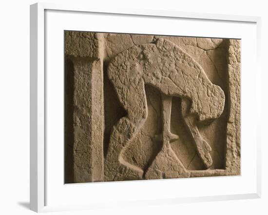 Metope Depicting Suicide of Ajax Who Throws Himself onto His Sword, Relief of Ancient Thesaurus-null-Framed Giclee Print