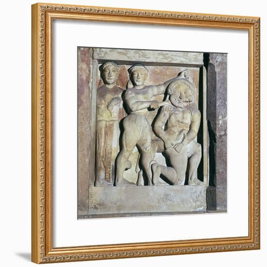 Metope of Perseus killing Medusa, 6th century BC. Artist: Unknown-Unknown-Framed Giclee Print