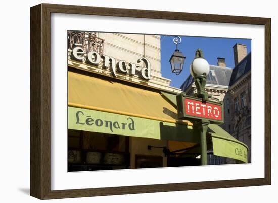 Metro and Cafe, Montmartre, Paris-Natalie Tepper-Framed Photographic Print