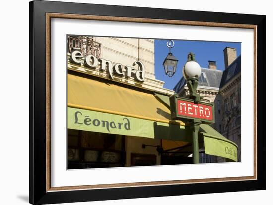 Metro and Cafe, Montmartre, Paris-Natalie Tepper-Framed Photographic Print