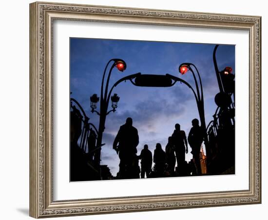 Metro Entrance, Montmartre, Paris, France-Neil Farrin-Framed Photographic Print