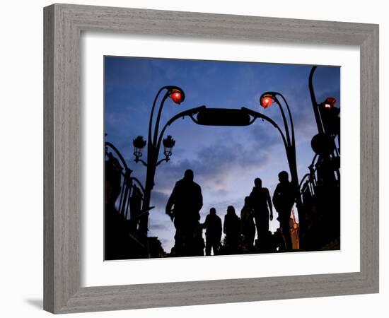 Metro Entrance, Montmartre, Paris, France-Neil Farrin-Framed Photographic Print