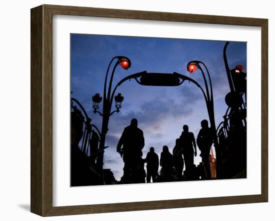 Metro Entrance, Montmartre, Paris, France-Neil Farrin-Framed Photographic Print