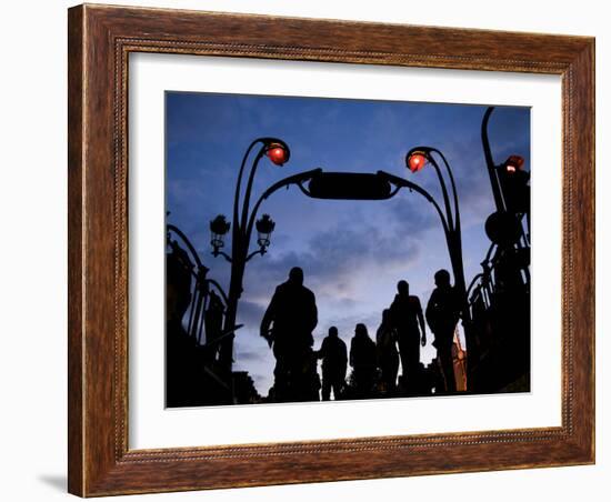 Metro Entrance, Montmartre, Paris, France-Neil Farrin-Framed Photographic Print