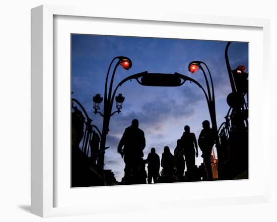 Metro Entrance, Montmartre, Paris, France-Neil Farrin-Framed Photographic Print