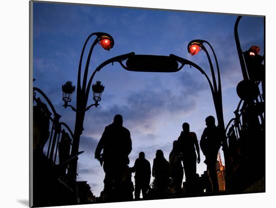 Metro Entrance, Montmartre, Paris, France-Neil Farrin-Mounted Photographic Print