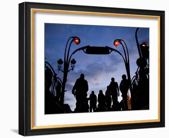 Metro Entrance, Montmartre, Paris, France-Neil Farrin-Framed Photographic Print