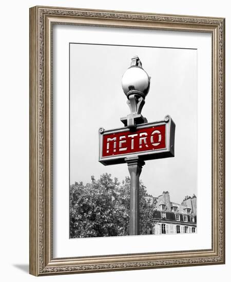 Metro in Paris (Red) Border-Emily Navas-Framed Photographic Print