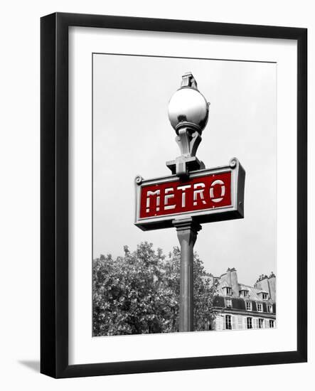 Metro in Paris (Red) Border-Emily Navas-Framed Photographic Print