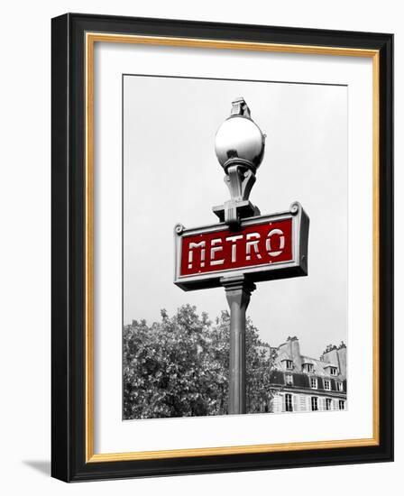 Metro in Paris (Red) Border-Emily Navas-Framed Photographic Print