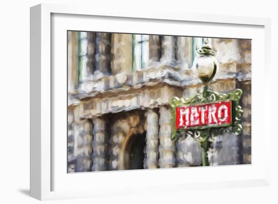 Metro Paris II - In the Style of Oil Painting-Philippe Hugonnard-Framed Giclee Print