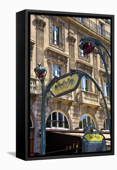 Metro Sign, Paris, France, Europe-Neil Farrin-Framed Premier Image Canvas