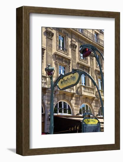 Metro Sign, Paris, France, Europe-Neil Farrin-Framed Photographic Print