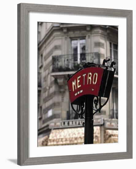 Metro Sign, Paris, France-Jon Arnold-Framed Photographic Print