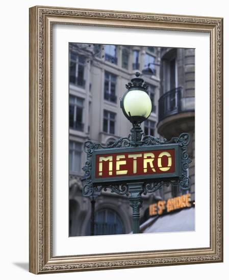 Metro Signage in Paris, France-Bill Bachmann-Framed Photographic Print