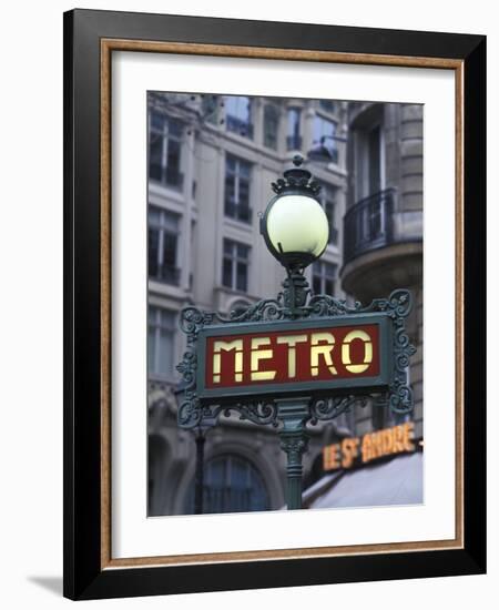 Metro Signage in Paris, France-Bill Bachmann-Framed Photographic Print