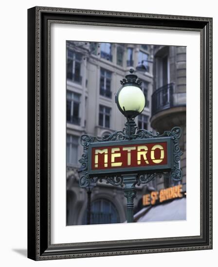 Metro Signage in Paris, France-Bill Bachmann-Framed Photographic Print