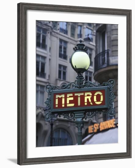 Metro Signage in Paris, France-Bill Bachmann-Framed Photographic Print