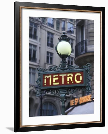 Metro Signage in Paris, France-Bill Bachmann-Framed Photographic Print