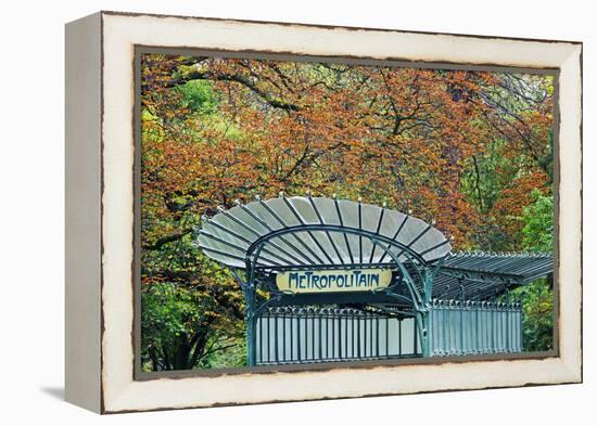 Metro station entrance in autumn, Paris, France-Panoramic Images-Framed Premier Image Canvas