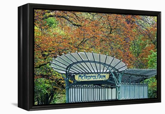 Metro station entrance in autumn, Paris, France-Panoramic Images-Framed Premier Image Canvas
