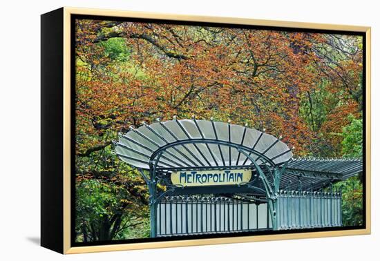 Metro station entrance in autumn, Paris, France-Panoramic Images-Framed Premier Image Canvas