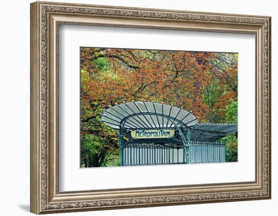 Metro station entrance in autumn, Paris, France-Panoramic Images-Framed Photographic Print