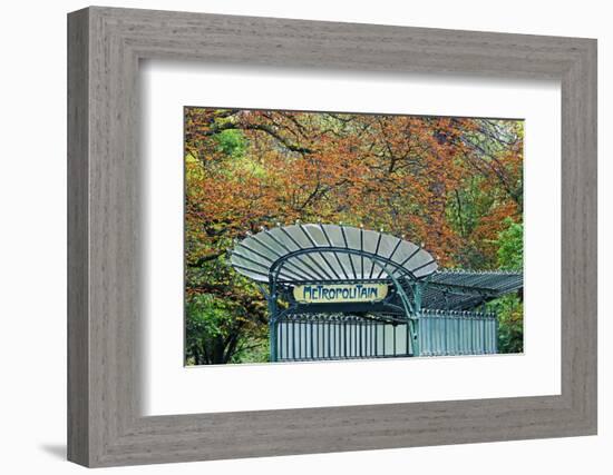 Metro station entrance in autumn, Paris, France-Panoramic Images-Framed Photographic Print