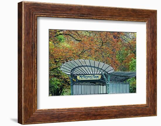 Metro station entrance in autumn, Paris, France-Panoramic Images-Framed Photographic Print