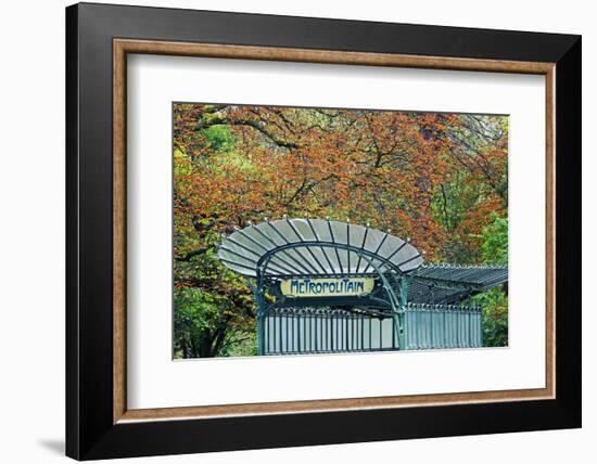 Metro station entrance in autumn, Paris, France-Panoramic Images-Framed Photographic Print