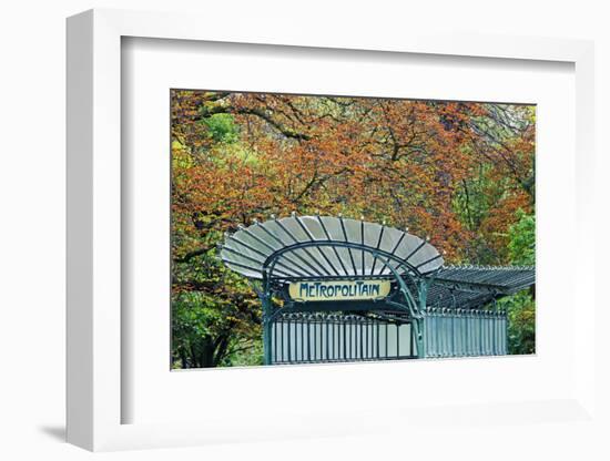 Metro station entrance in autumn, Paris, France-Panoramic Images-Framed Photographic Print