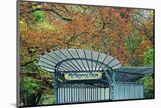 Metro station entrance in autumn, Paris, France-Panoramic Images-Mounted Photographic Print