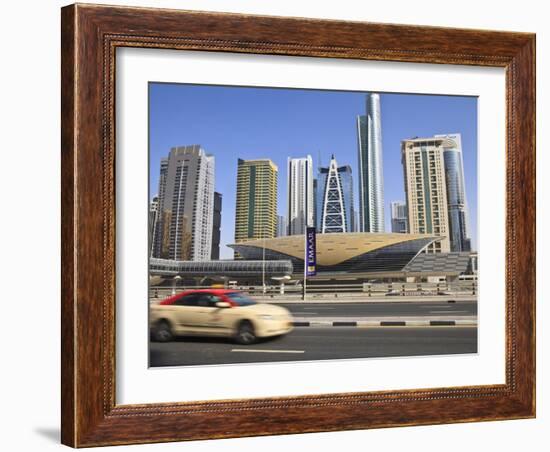 Metro Station, Sheikh Zayed Road, Dubai, United Arab Emirates, Middle East-Amanda Hall-Framed Photographic Print