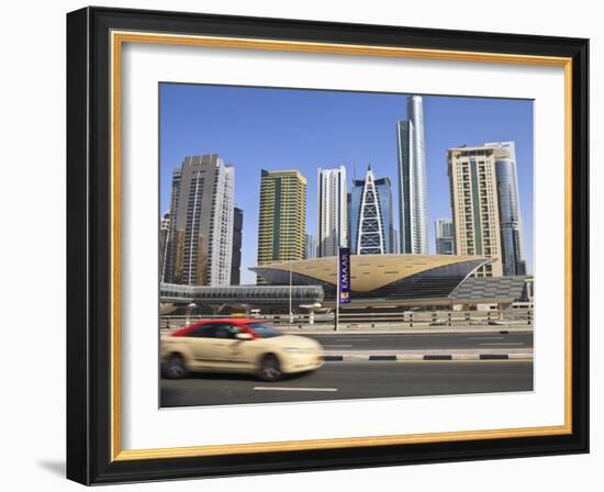 Metro Station, Sheikh Zayed Road, Dubai, United Arab Emirates, Middle East-Amanda Hall-Framed Photographic Print