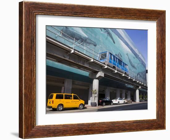 Metromover and Mural by Wyland on Se 1st Street, Miami, Florida, USA, North America-Richard Cummins-Framed Photographic Print