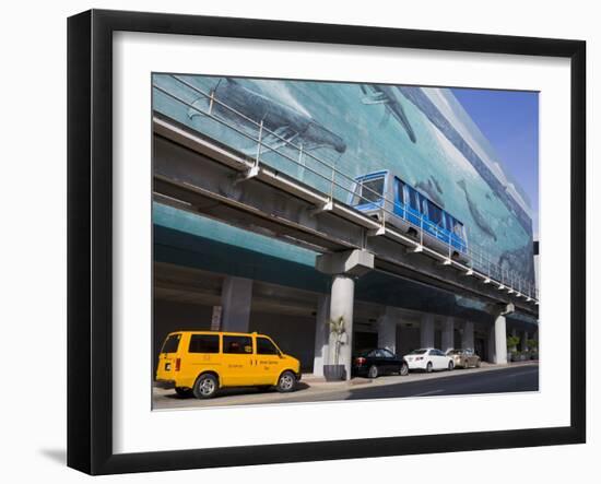 Metromover and Mural by Wyland on Se 1st Street, Miami, Florida, USA, North America-Richard Cummins-Framed Photographic Print