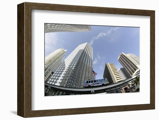 Metromover in Front of Wachovia Financial Centre, View to the Sky, High Rises-Axel Schmies-Framed Photographic Print