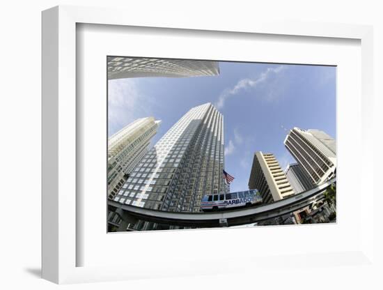 Metromover in Front of Wachovia Financial Centre, View to the Sky, High Rises-Axel Schmies-Framed Photographic Print